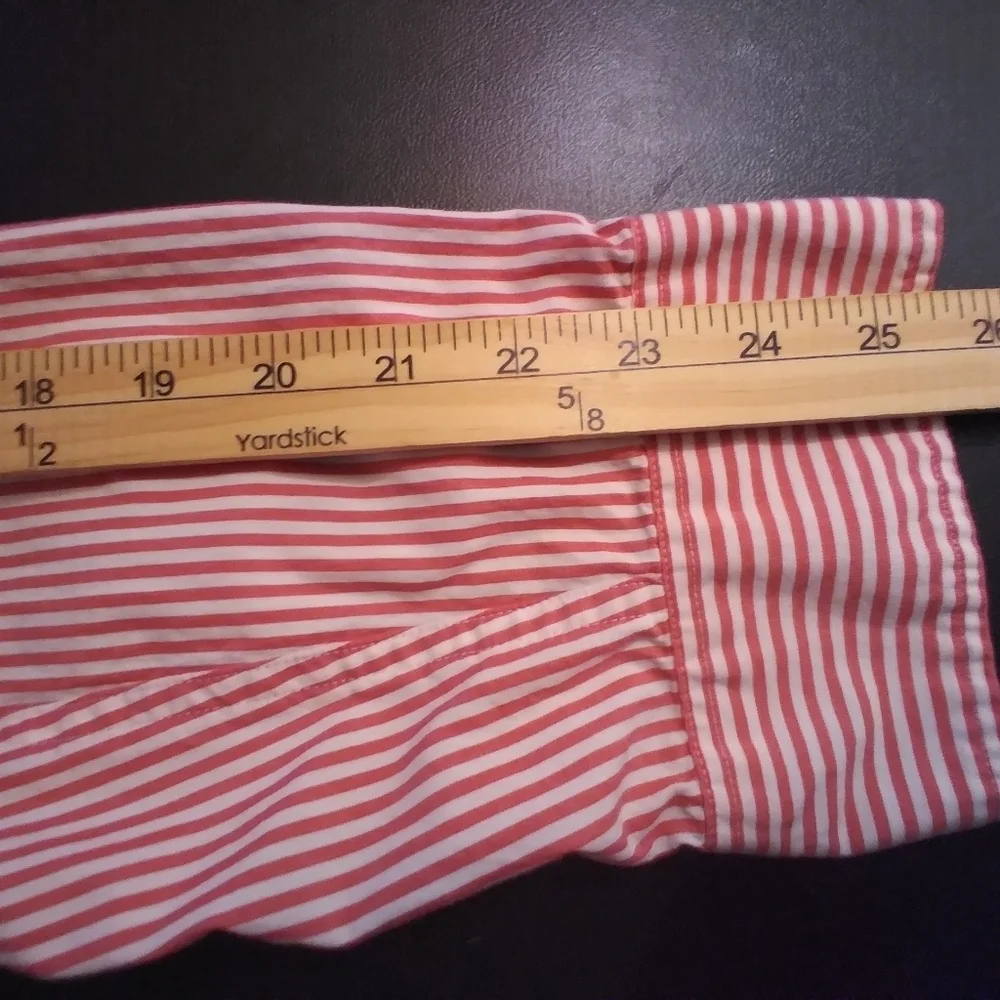 J. Crew Mens Slim Red & White Stripe Button Down Shirt Size XXL Workwear